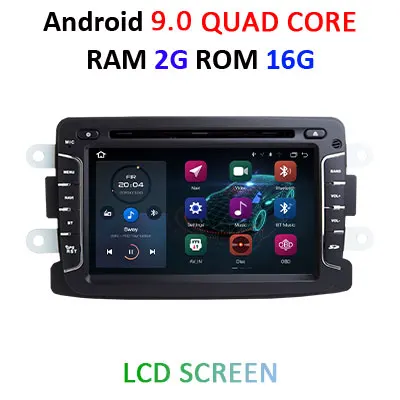 Ips DSP Android 9,0 4G 64G Автомобильный gps для Dacia Sandero Duster Captur Lada Xray 2 Logan 2 DVD плеер приемник ПК - Цвет: 9.0 2G 16G LCD