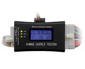 

Floppy HDD COROM SATA 4pin(P4) 8pin(Dual-CPU) 6pin(PCI-E) ATX power supply tester computer cabinet power tester