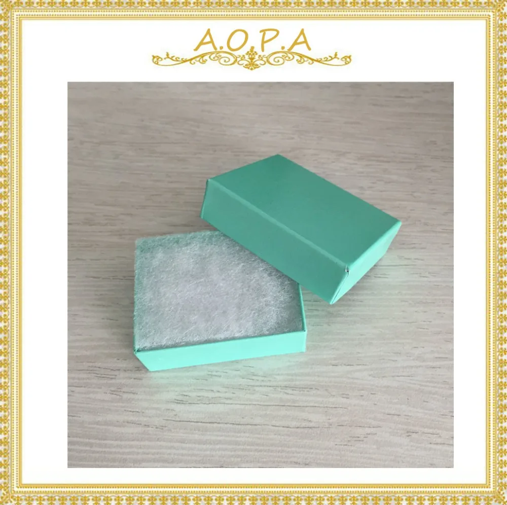 

#11-6 Teal Cotton Filled Packaging Box For Jewelry With Manufactory Price 100pcs
