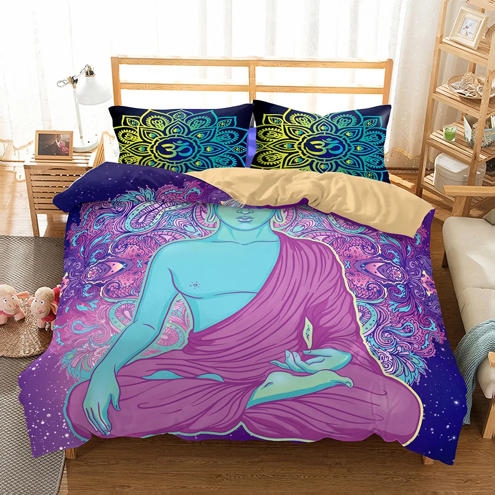 Buda conjunto de cama mandala colcha capa