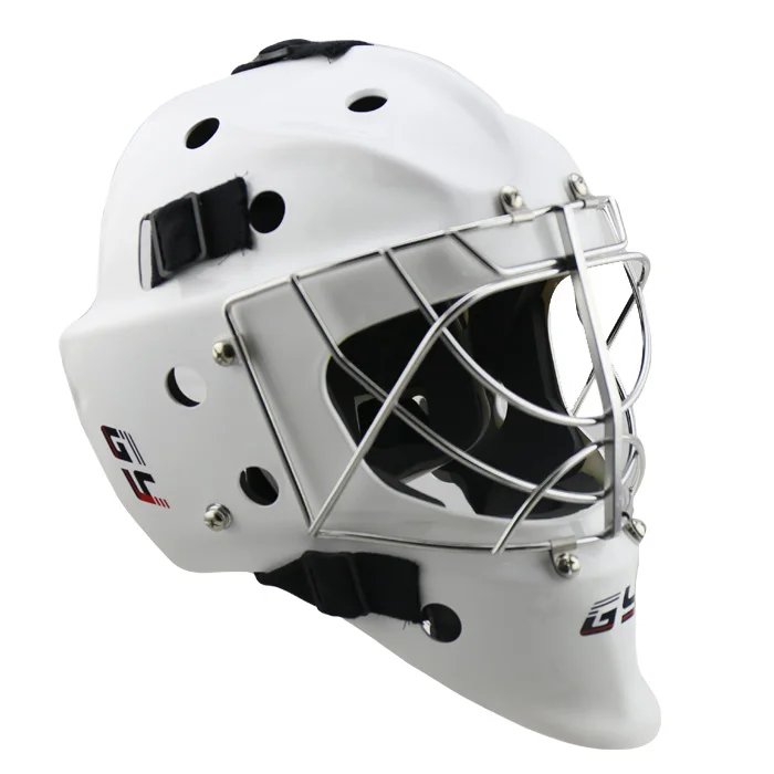 Cat Eye Goalie Face Mask Goalkeeper Helmet Hockey Street Hockey Helmet with Cage White Size Lin