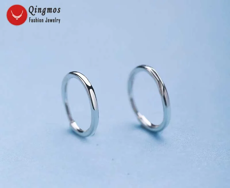 Qingmos, классические трендовые кольца, серьги для женщин с серебристым 45 мм серебром, 925, кольца, серьги, хорошее Jewelry-ea570 - Окраска металла: 8mm