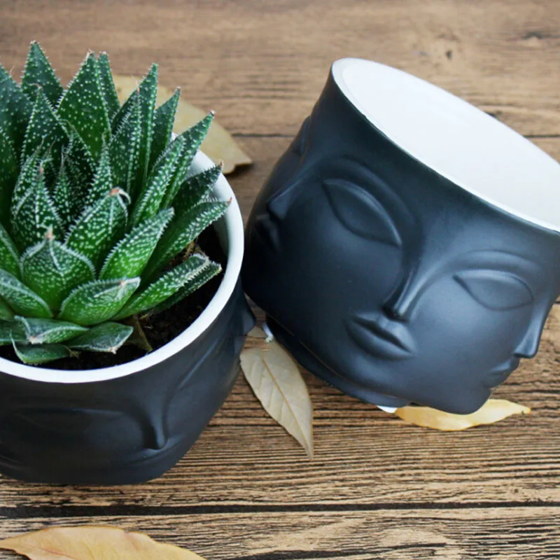 Nordic Potted Man Face Plants Flower Pot Flower Vase Home Decoration Accessories Ceramic Vase for Flower Succulents Pot Planters