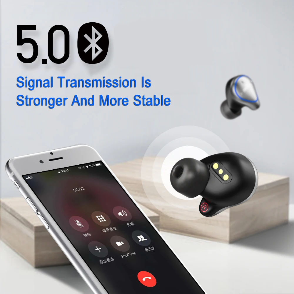 

Mifo Bluetooth 5.0 True Wireless Bluetooth Headset Wireless Binaural Mini Earbuds In-Ear Sports Running Waterproof Earphones