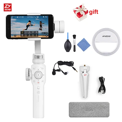 Zhiyun Smooth Q/Smooth 4 3-осевой ручной подвес портативный стабилизатор для iPhone samsung смартфон для Gopro экшн-камеры 5 4 3 - Цвет: Белый