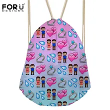 Forudesigns Для женщин милый рюкзак Пляжная сумка для леди маленький мешочек Drawstring сумка для девочек узор путешествие в подарок студентов Mochilas