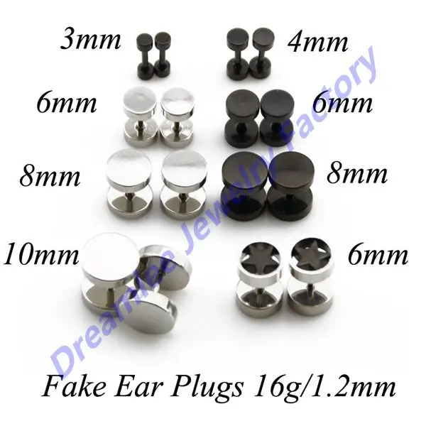 Lot Of 48pcs Stainless Steel Orted 3 Style Earring Fake Plugs Lot Of 48pcs Stainless Steel Orted 3 Style Earring Fake Plugs Cheater Tunnel Ear Piercing Expander
