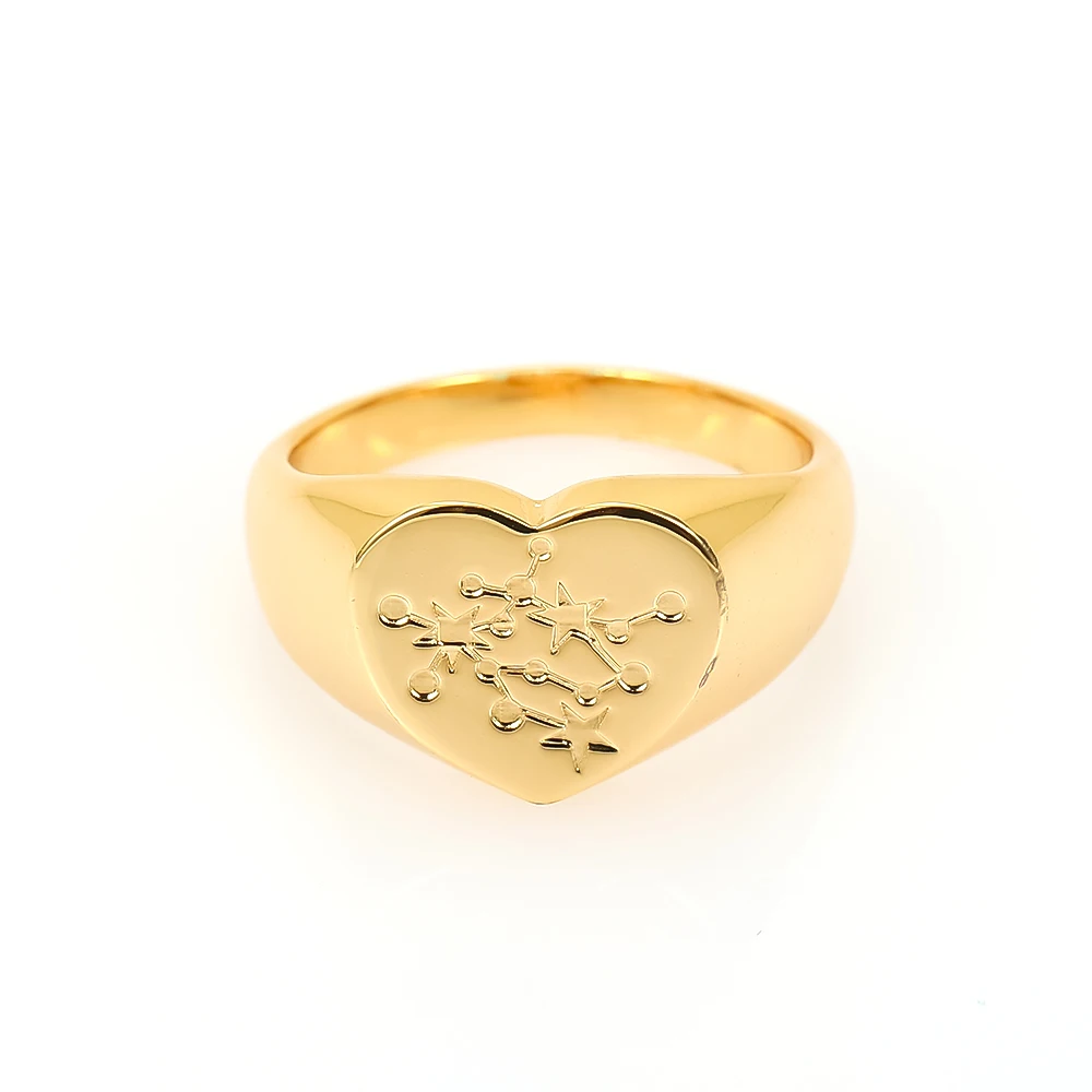 

Lateefah 1PC Ring 12 Constellations Gold Ring for Women Astrology Wedding Birthday Style Finger Creative Rings For Lovers Gifts