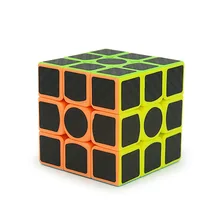 Lefun 3x3x3 Dazzle Яркая Цветная наклейка из углеродного волокна 57 мм высокоскоростной волшебный куб головоломка IQ игровая Игрушка Черный головоломка 3x3