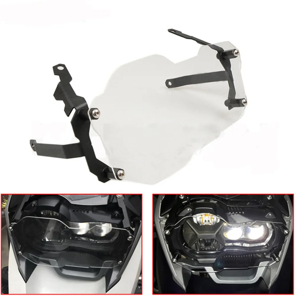 Motorcycle Transparent Headlight Protector Guard Lense Cover Grill for
