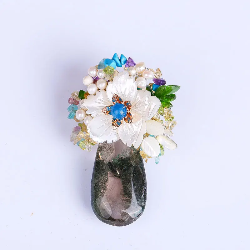 

High - grade spider jewelry brooch natural freshwater pearl snowflake corsage suit shirt pin coat shawl buckle female wild