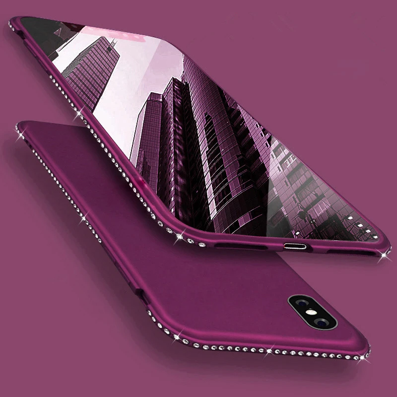 

Glitter Silicone Diamond Bumper Cover For iPhone 6s Case Cute iPhone 6 Matte TPU Phone Case For iPhone 5 5s SE 6 6s Plus 7 8 X