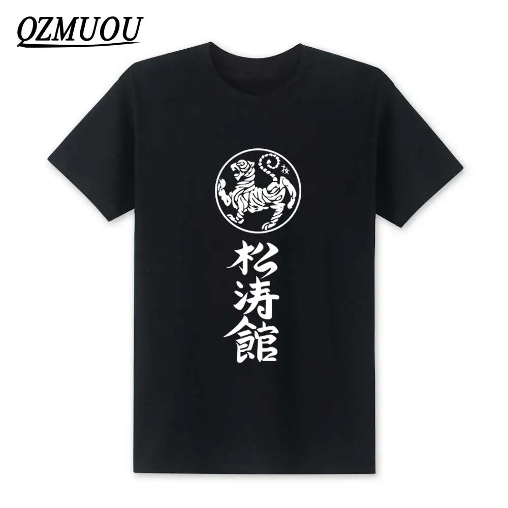 

New 2019 Fashion Kanji Shotokan Karate T Shirts Men Cotton Summer Style Short Sleeve T-shirt Shotokan Tiger Printed Tops Tees