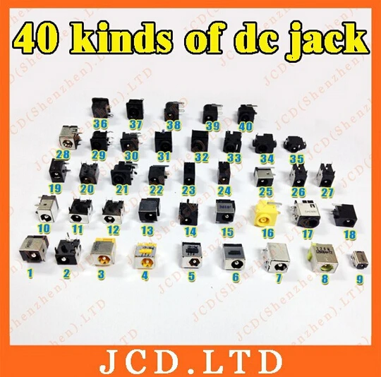 for Lenovo Toshiba Samsung DELL ASUS SONY Tongfang ACER New commonly Laptop DC power jack connector (40 models, 80 pcs)
