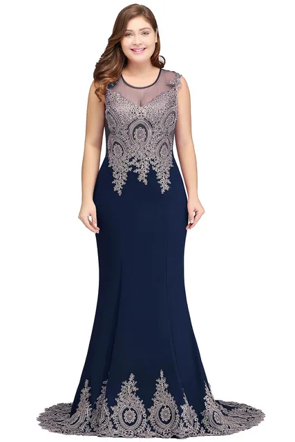 Navy Vestidos de madrina, большие размеры, темно-синее с юбкой-годе, кружевное платье для матери невесты,, торжественное вечернее платье, платья для мамы - Цвет: Navy