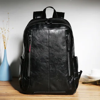 

012118 newhotstacy man fashion leather backpack student school bag