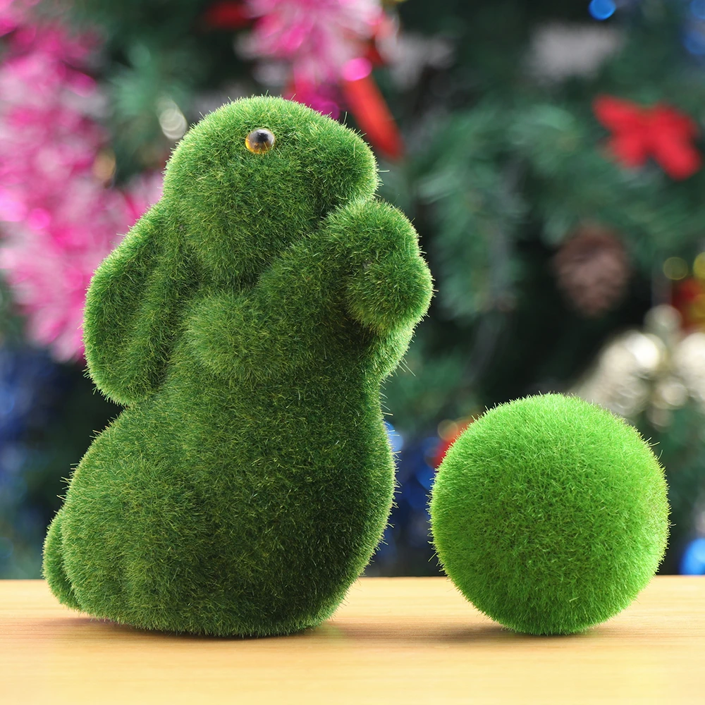 

2019NEW Potted Plant Handmade Artificial Turf Easter Rabbit Grass Animal Ornament Room Decor Home Office Event & Party Supplies