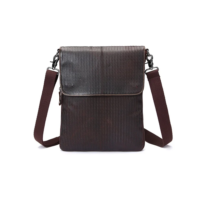 Сумка на плечо мужская из натуральной кожи мессенджер через модный саквояж в