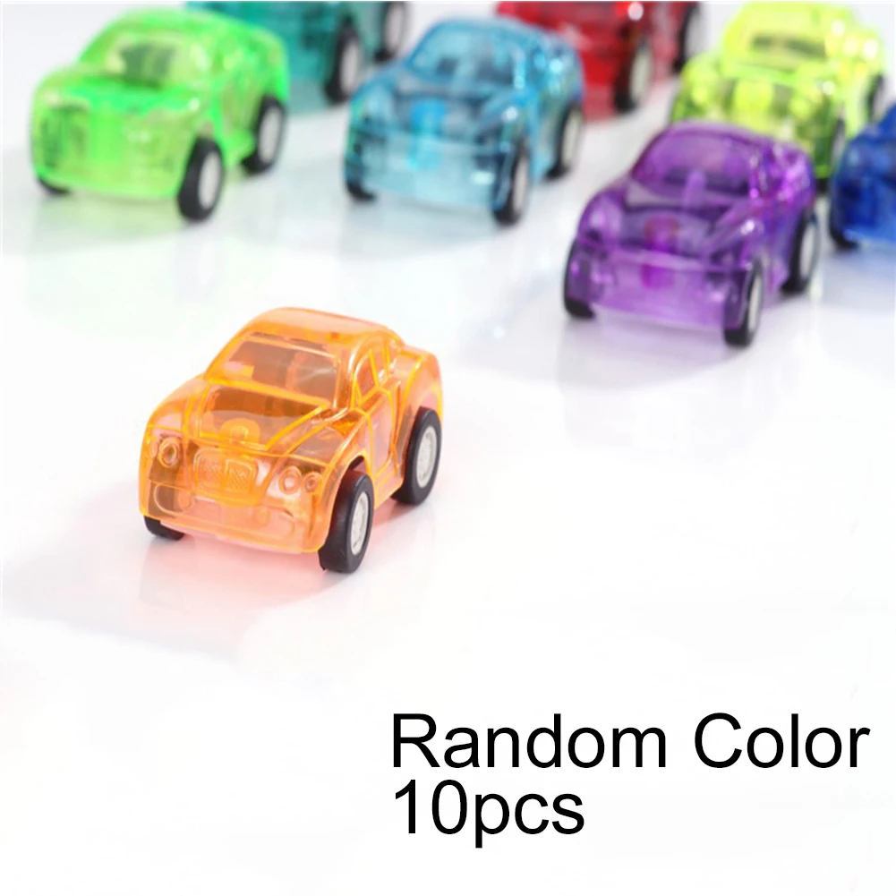 10 шт. пластиковая игрушка для автомобиля мультфильм подарки дети Грузовик Автобус ветер дети ребенок отступить гонки случайный цвет