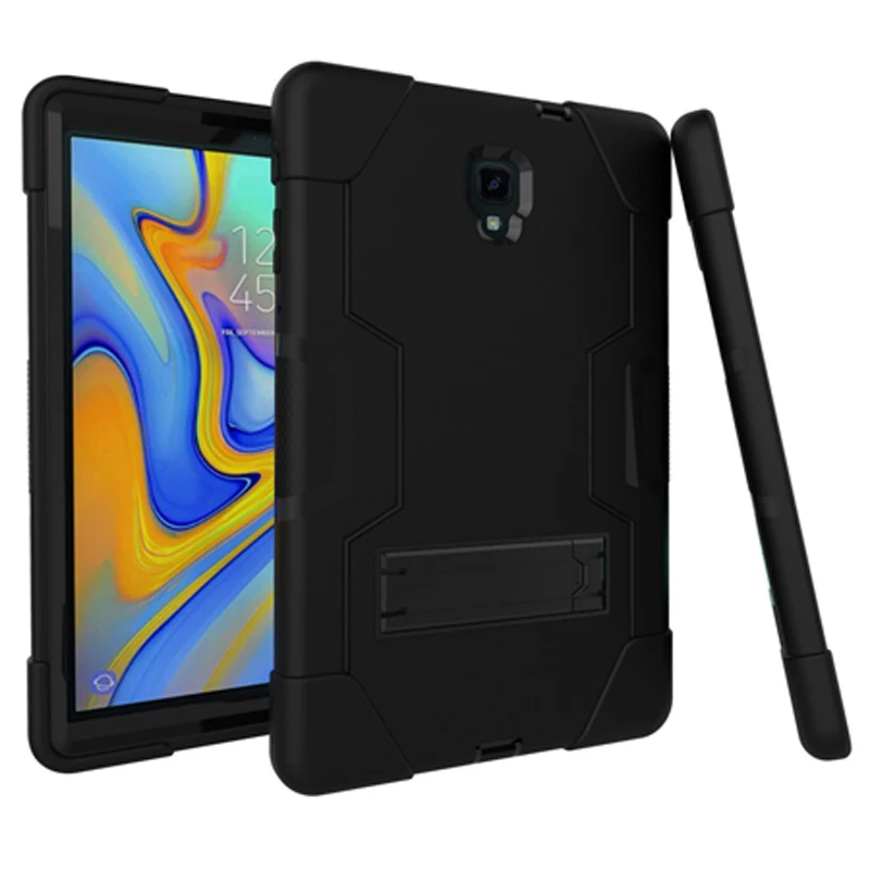 black Детский противоударный Гибридный Силиконовый чехол для samsung Galaxy Tab A 10,5 T590 T595 T597, защитный чехол Tab A 10,5 дюйма, Чехол+ пленка+ ручка - Цвет: black