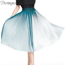 Повседневные плиссированные юбки для женщин, летняя Новинка, модная шифоновая длинная юбка в черно-белую полоску, эластичная юбка с высокой талией для женщин