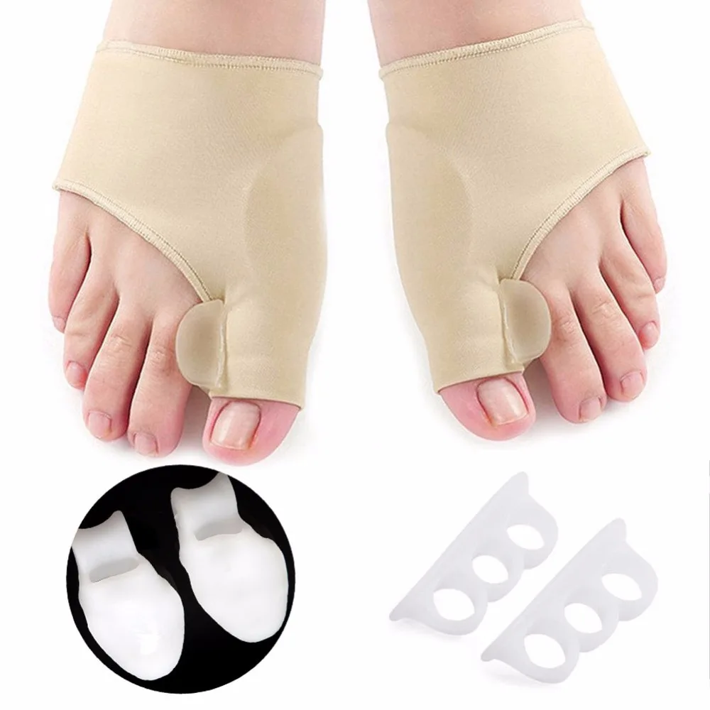 

Aptoco 3 Pairs Spandex Bunion Corrector Gel +Bunion Orthosis Corrector+Silicone Toe Separator Protector Hallux Valgus Set