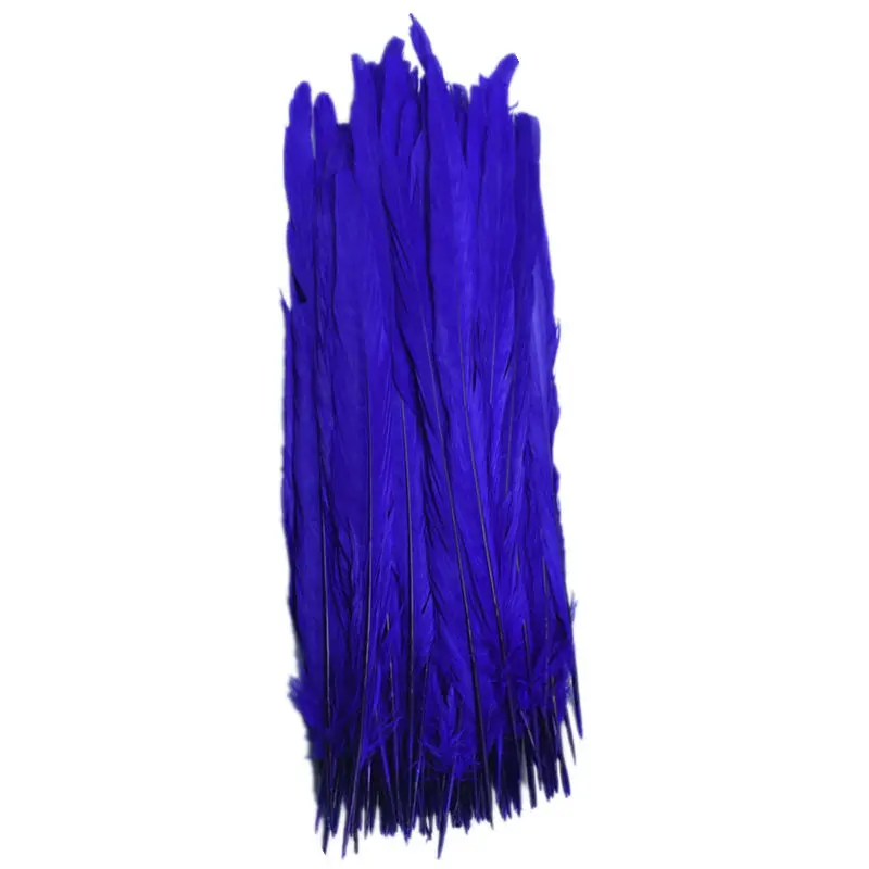 

High quality 10pcs/lot Royal Blue Female Pheasant Tail Feather 25-30CM DIY Chicken Feathers for Crafts Wedding decoration Plumas