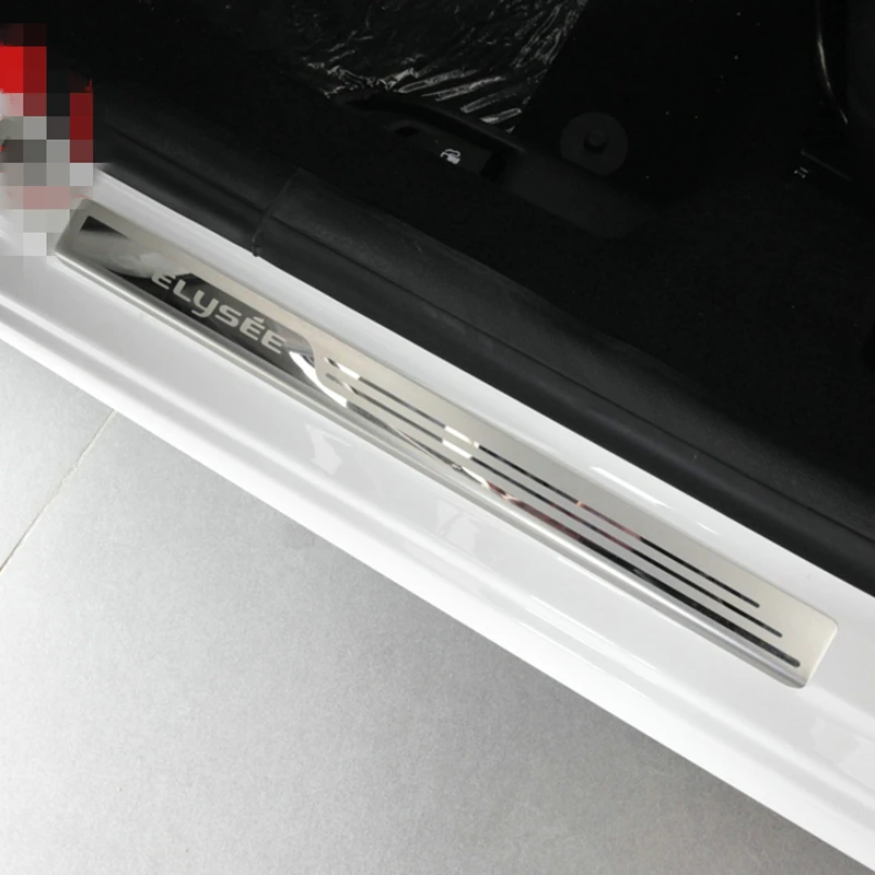 

Stainless steel door sill strip for CITROEN C-ELYSEE 2014-16 exterior Threshold trim car styling welcome pedal Scuff plate film