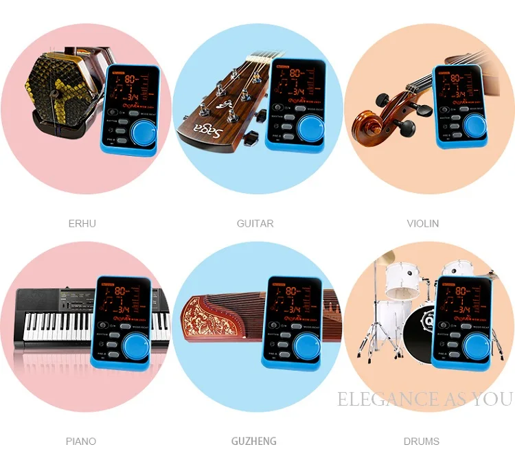 Пианино барабан гитара для начинающих портативный цифровой метроном инструмент энтузиаст пианино Скрипка Гитара барабан метроном тон генератор