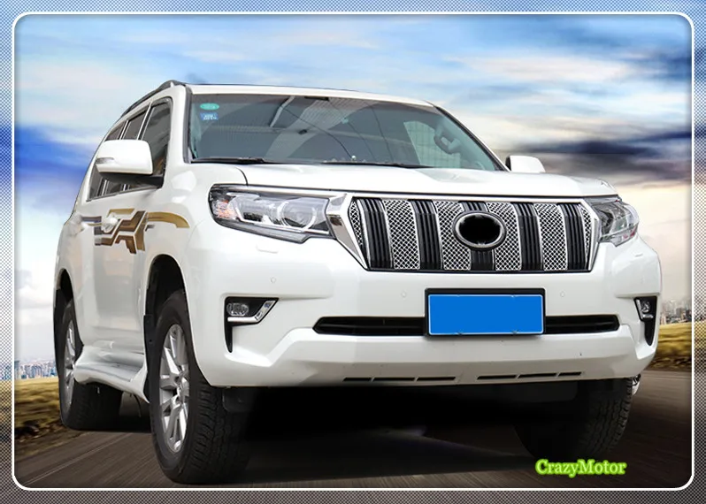 

for Toyota Prado FJ150 2018 Exterior Auto accessories Car styling Grille Grill Bezel Honeycomb Sticker Decorative Cover 6*