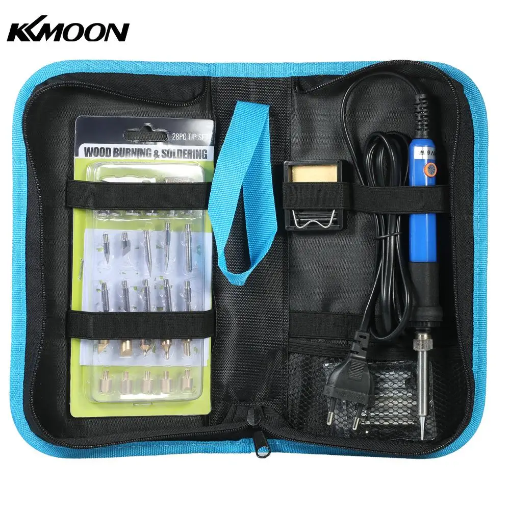 

KKmoon 60W 37PCS 2 in 1 Adjustable Temperature Welding Soldering Iron Wood Burning Pen Kit Soldering Iron Pen Tools
