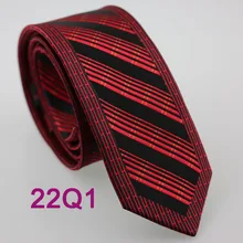 Новые тонкие узкие галстуки YIBEI Coachella Man, черные, красные вертикальные полоски, приграничные галстуки, диагональные полосы, краватта, узкий галстук на шею