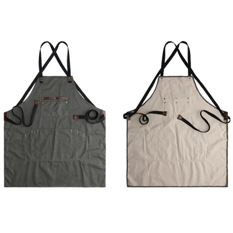 Canvas Apron Crossback Cotton Straps E7-4