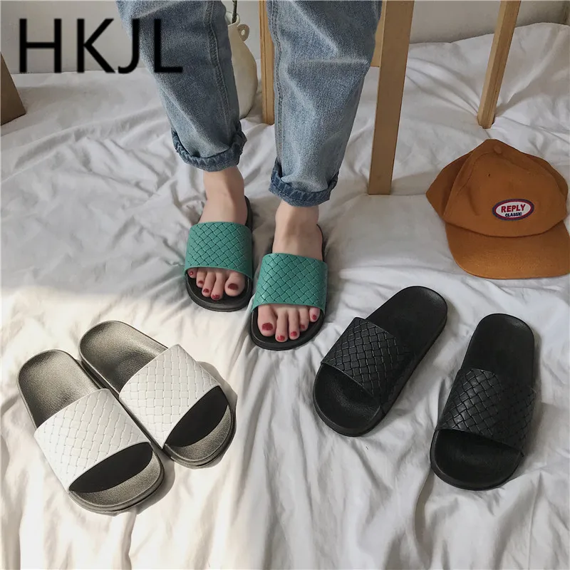 

HKJL 2019 new flat slippers with flip-flops for women slipper summer slippers slip-resistant flat sandals for women slippers A57