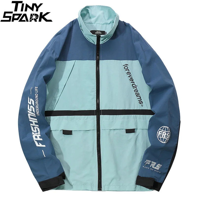 2019 Harajuku Jacket Windbreaker Color Block Men Hip Hop Streetwear Jacket Coat Vintage Casual Full Zipper Track Jackets Spring 2019 Harajuku Jacket Windbreaker Color Block Men Hip Hop Streetwear Jacket Coat Vintage Casual Full Zipper Track Jackets Spring