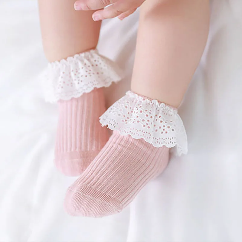 Мягкие носки для новорожденных носки принцессы для маленьких девочек кружевные детские носки с оборками весенне-летние носки для новорожденных