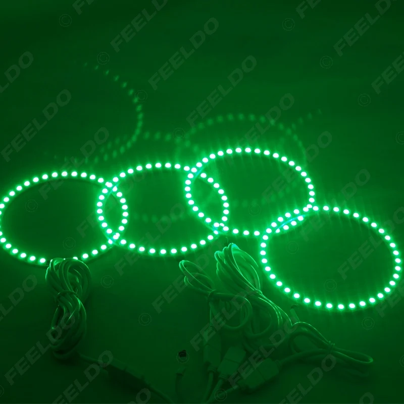 FEELDO 4X120MM автомобильный RGB 5050SMD светодиодный светильник ангельские глазки