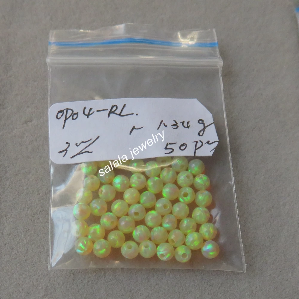 100pcs/lot OP04 Yellow Opal Beads 3mm Round Opal Beads Drilled
