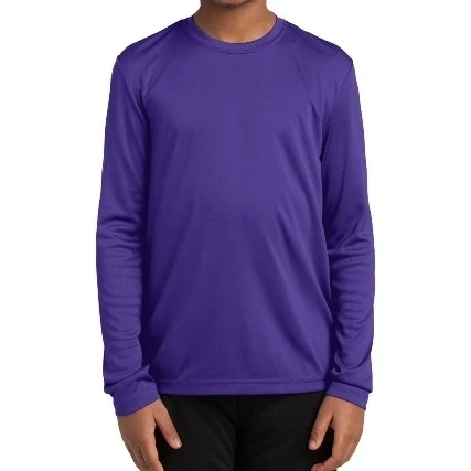 Sport-Tek YST350LS Youth Long Sleeve PosiCharge Competitor Tee Purple - Medium (1)