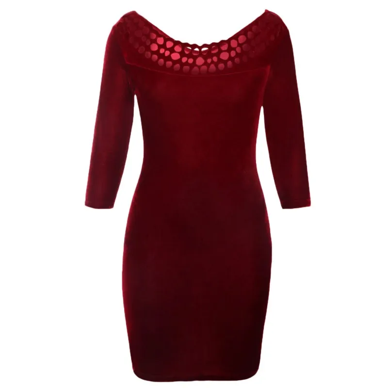 Burgundy-Hollow-Out-Round-Neck-Sleeved-Velvet-Dress-LC22925-3-6_conew1