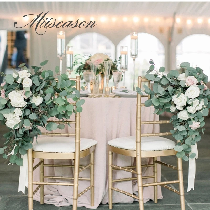 Artificial Leaf Fake Flower Eucalyptus Branch Plants Wall Wedding Party Decora