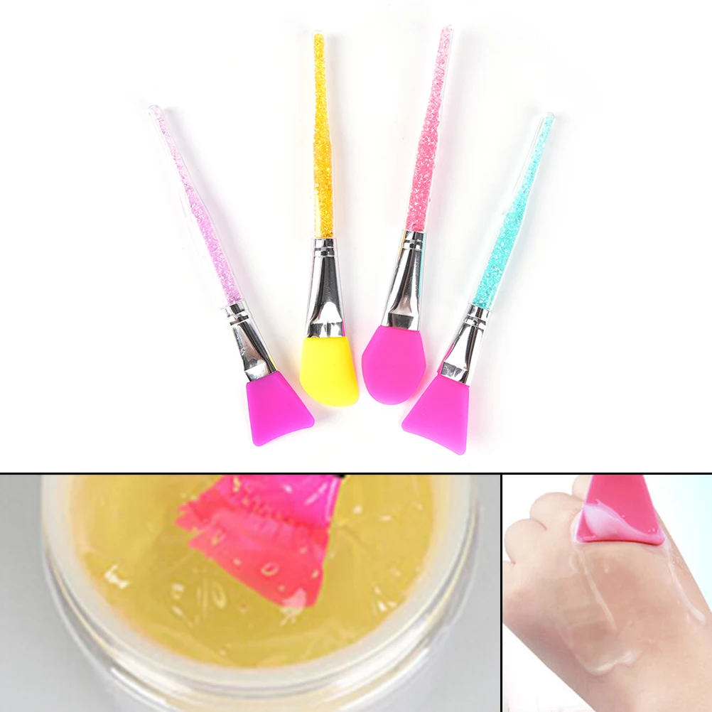 

17.5cm Rhinestone Silicone Mask Brush Cleaner Moisturizing Coating Cosmetic Makeup Blending Tool Sleep Mud Cream Apply Mixing