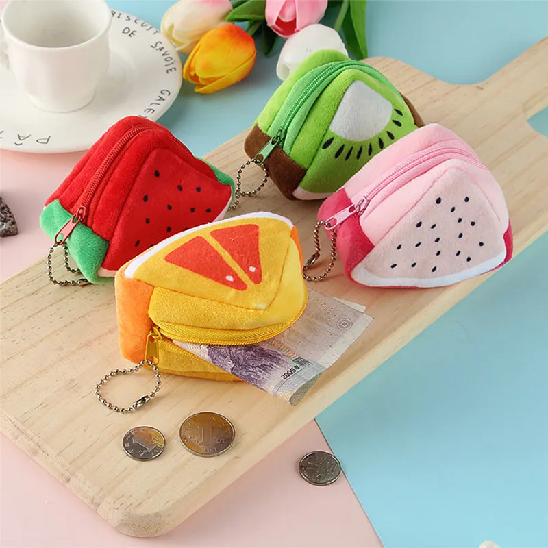 

1 Pc Auto Motorcycle Key Case 4 Types Cartoon Style Key Ring Creativity Triangles Coins Plush Bags Key Bags for Car