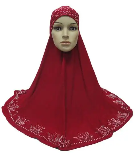Один кусок Hijab шарф Мусульманский Amira молитва Khimar шляпа Женщины исламский головной убор над головой тюрбан, головной платок полное покрытие поклонения службы