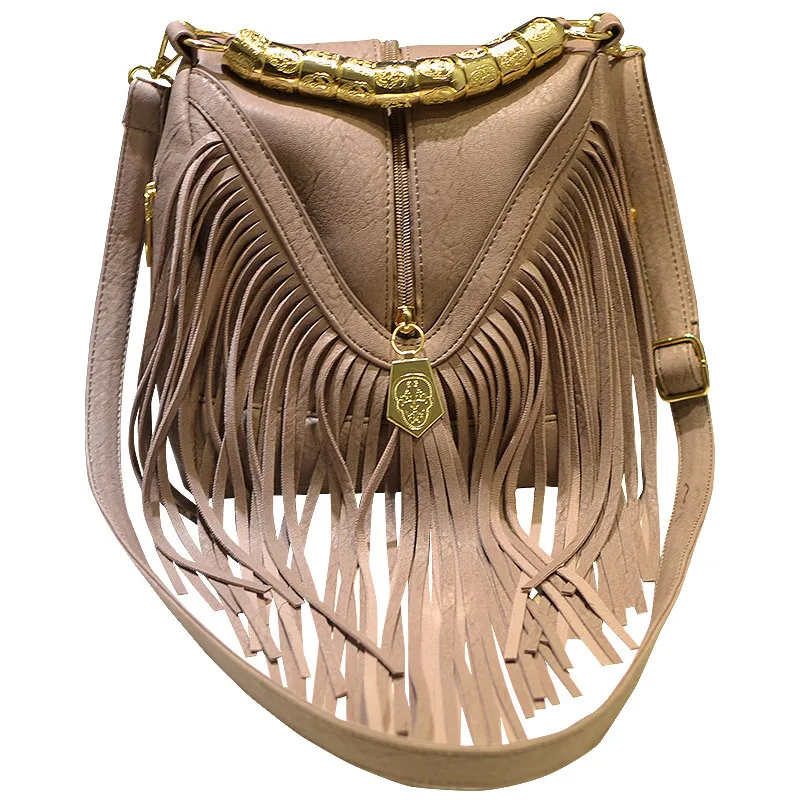 Trendy Music Festival Bucket Large Fringe Bag Fashion Shoulder