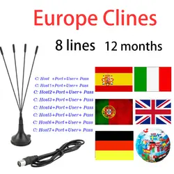 Cccams сервер HD 8 линий Cline для 1 год Европа работает хорошо для рецепторов DVB-S2 HD спутниковый ресивер 1 год Clines для Испании