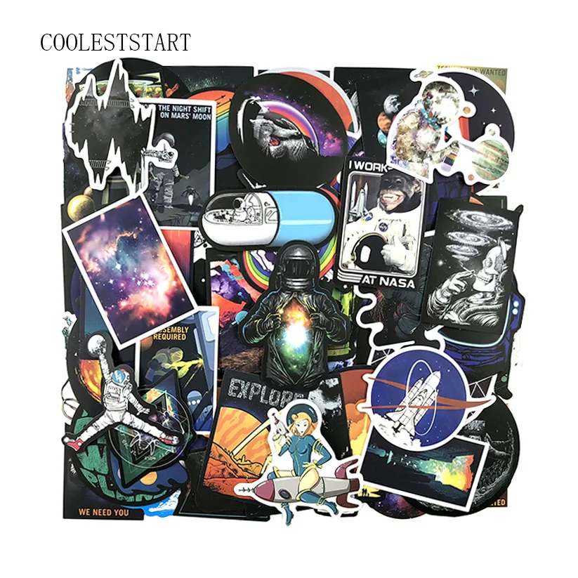 

100 Pcs/Set Galaxy Universe Astronaut Graffiti Stickers For Luggage Laptop Notebook Refriger Car Styling For Gift PVC Waterproof