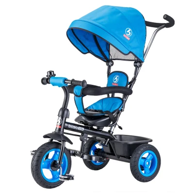 BOSO Trike Детский трехколесный велосипед с резиновыми колесами трехколесный велосипед детская коляска - Цвет: blue