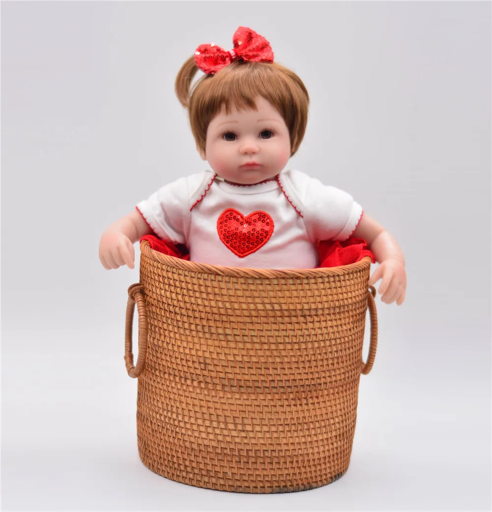 40 см Кукла Reborn 100% ручная работа мягкая силиконовая кукла bebe reborn girl Boneca в красном