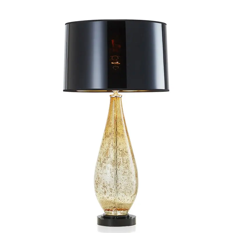 nordic Amber glass desk lamp living room bedroom hotel decor table